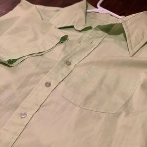 Large light green collared shirt